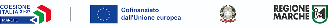 Coesione Italia 21–27 Marche, cofinanziato dall’Unione europea, Repubblica Italiana, Regione Marche